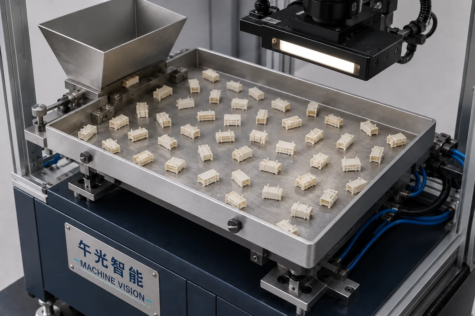 柔性供料摆盘机 · 柔性供料与视觉辨向方案示意